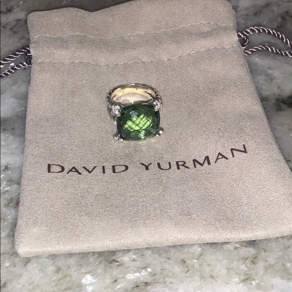 David Yurman Jewelry - David Yurman 15mm Prasiolite Cushion on Point Ring